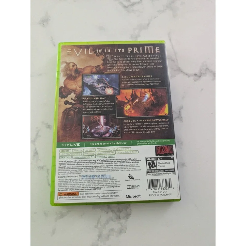 Diablo III 3 Microsoft Xbox 360 Complete In Box CIB